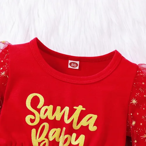 Vista 4 de Vestido de Navidad de terciopelo para niñas pequeñas, vestido de Papá Noel, de manga larga, felpa, para fiesta de princesa, cosplay, vestido