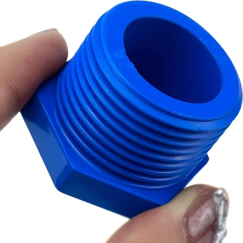 Vista 4 de Coshar - Tapones de rosca macho NPT de 1 pulgada para calentador de agua, color azul Water Heater Drain Plug, PVC Drain End Caps, Pipe Crimp