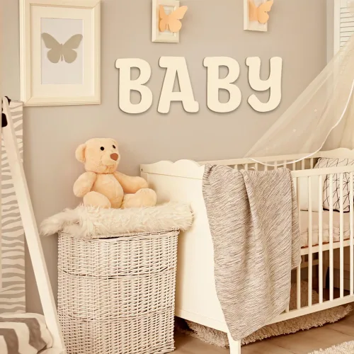 Vista 5 de Letras de madera sin terminar de 12 pulgadas, letra A de madera grande para decoración de pared