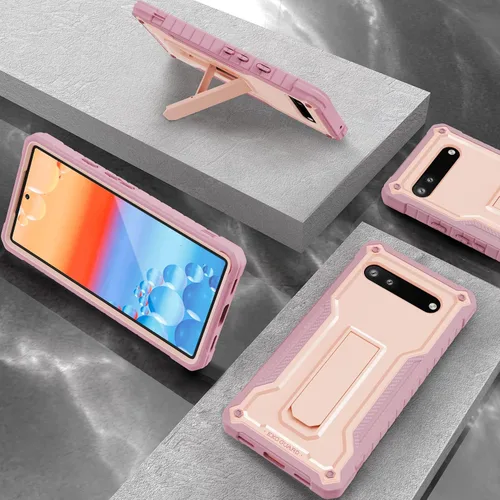 Vista 5 de ExoGuard Funda para Google Pixel 6A, funda de goma a prueba de golpes de cuerpo completo viene con un protector de pantalla de vidrio templado