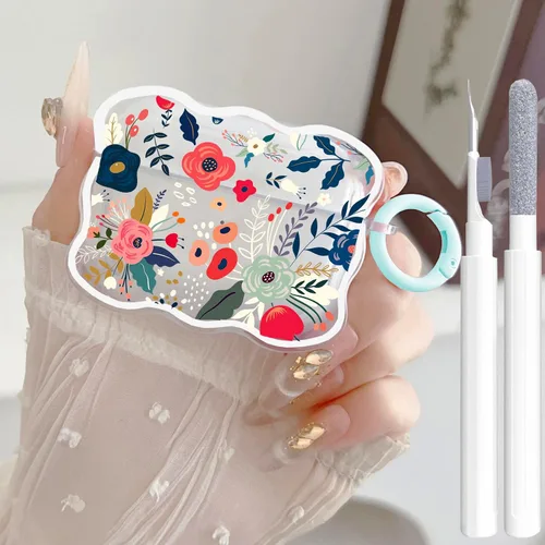 Vista 13 de Bonita funda transparente para AirPods Pro 2/1 Gen, diseño de lazo 3D femenino, funda protectora y a prueba de golpes de TPU suave Kawaii para Apple