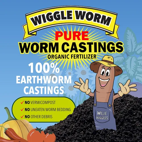 Vista 3 de Wiggle Worm Fertilizante orgánico 100% puro para fundición de gusanos, 15 libras, mejora la fertilidad del suelo y la aireación para plantas