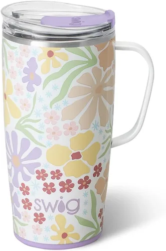 Vista 54 de Swig Life Taza de Viaje de 18 oz, Vaso Aislante con Asa y Tapa, Taza de Café de Viaje, Compatible con Portavasos, Acero Inoxidable, Vaso de 18 oz