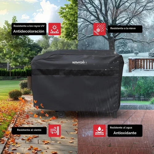 Vista 4 de Nexgrill - Funda de parrilla de 42 pulgadas, cubierta plana resistente al agua de servicio pesado con correa ajustable y ventilación, protección