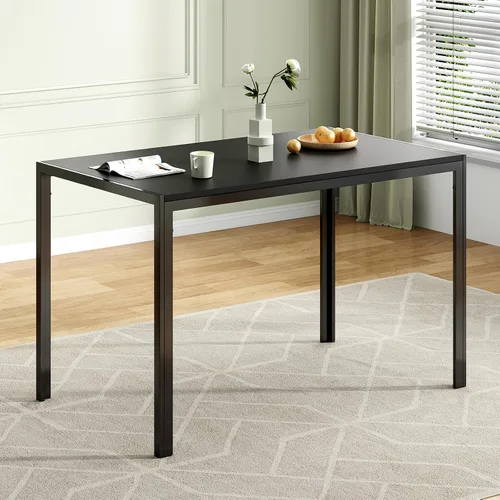 Vista 8 de Farini Mesa de comedor redonda pequeña para 2-4 personas, mesa de madera de 31.5 pulgadas con base de metal, mesa compacta de cocina y desayuno