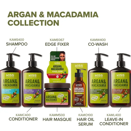 Vista 7 de KISS Color & Care Argan & Macadamia para cabello seco y dañado Set de champú y acondicionador natural