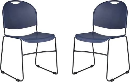 Vista 3 de OEF Furnishings OEF850-CL/2 Ultra Compact Commercial Stack Chair (Simple Black, 2-Pack)