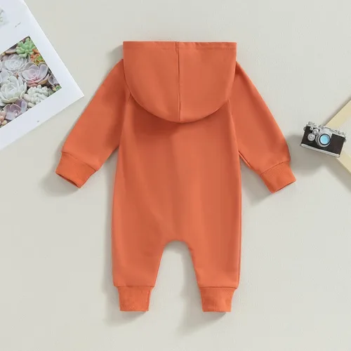 Vista 2 de Ropa de bebé recién nacido, con capucha, de manga larga, con cremallera, para otoño e invierno