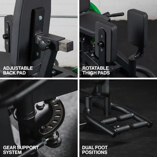 Vista 4 de Titan Fitness Máquina de ejercicios de abductor y aductor de cadera con carga en placa, clasificada 250 libras, máquina estabilizadora combinada
