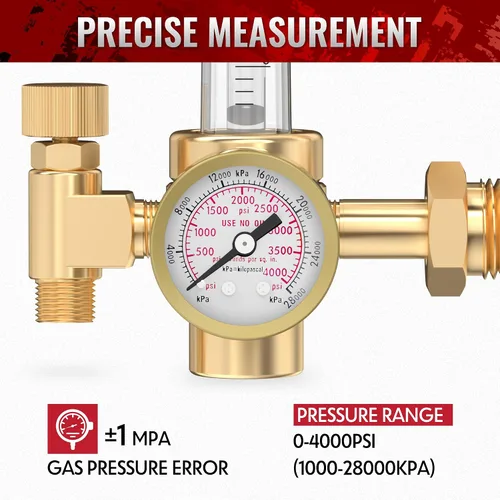 Vista 3 de Bestarc Argon - Regulador de gas con medidor de flujo de CO2 con manguera