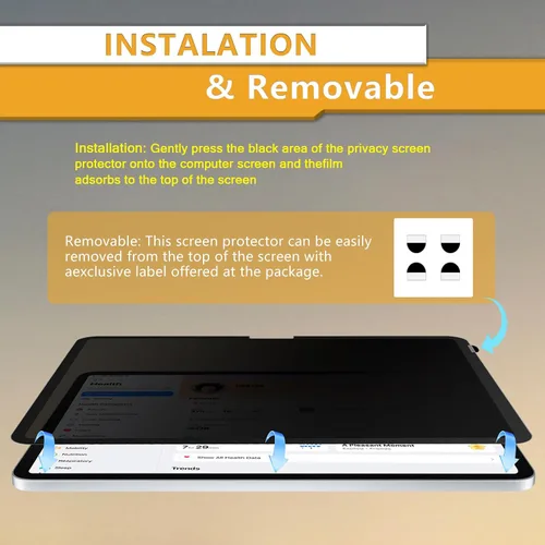 Vista 5 de ZOEGAA Pantalla de privacidad para iPad Pro de 11 pulgadas (chip M4 2024), protector de pantalla extraíble y reutilizable para iPad Pro de 11