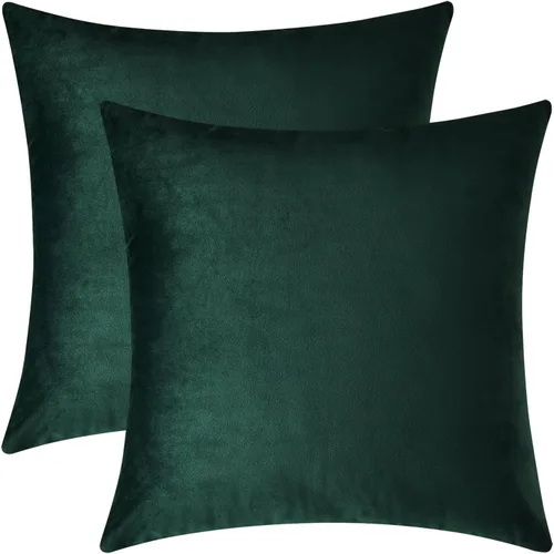 Vista 8 de Mixhug - Fundas de almohada decorativas de terciopelo, fundas de cojín para sofá y cama, juego de 2 fundas azules, 16 x 16 pulgadas