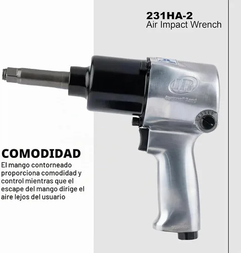 Vista 4 de Ingersoll Rand 231HA-2 - Llave de impacto neumática de 1/2 pulgada, yunque extendido de 2 pulgadas, súper resistente, par de torsión de 600
