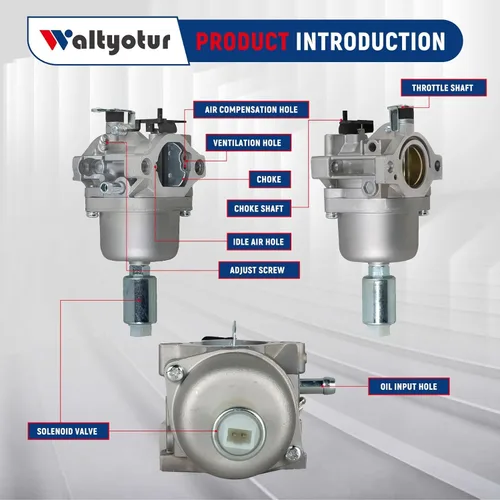 Vista 3 de waltyotur Repuesto de carburador para John Deere MIA11491 L100 L105 105 D100 D105 D110 LA115 LA125 17.5-19.5HP y 1642HS 1742HS S1742 Tractor