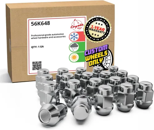 Vista 25 de Wheel Accessories Parts 20 piezas de tuercas de llanta M14x1.5, rosca de 14x1.5, tuerca de seguridad tipo bellota, 1.4" de largo, negras Negro