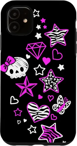 Vista 8 de Carcasa estética para iPhone 16 McBling Doodles Bimbo Trashy Y2K Animal Print Star