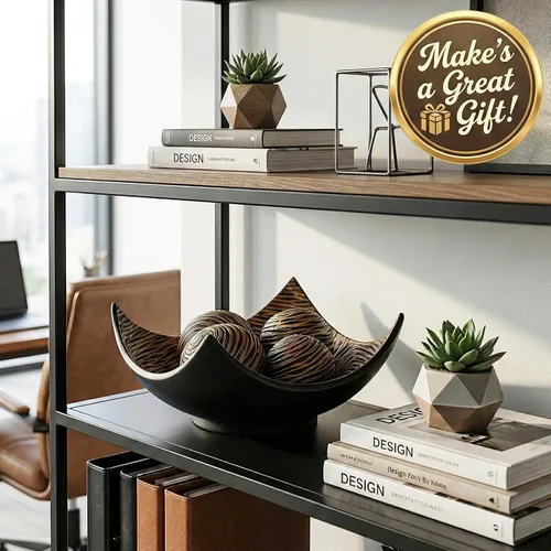 Vista 7 de Juego de 5 cuencos decorativos grandes con elegantes orbes/bolas, centro de mesa elegante para mesa de comedor/cocina, sala de estar o decoración