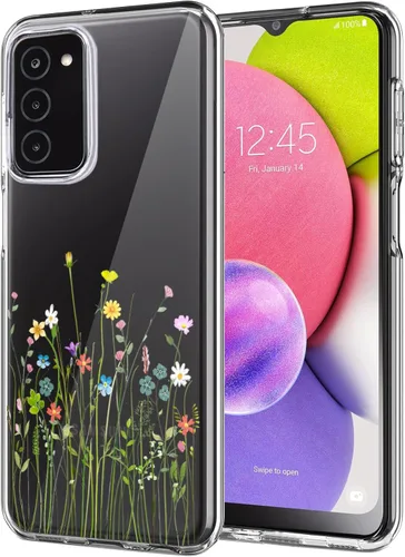 Vista 25 de Unov Funda diseñada para Galaxy A06 4G, funda transparente con [patrón antideslizante en relieve], protección delgada a prueba de golpes
