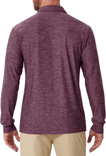 Vista 25 de NAVISKIN Camisas polo de manga larga para hombre, camisas de golf con cuello UPF 50 SPF para hombre, secado rápido, absorbe la humedad