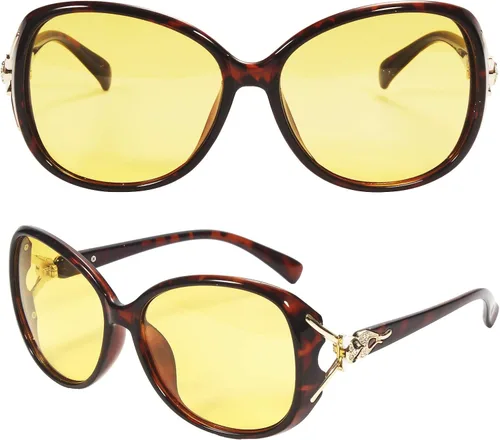 Vista 2 de Loovit Gafas de sol polarizadas HD para mujer con visión nocturna elegantes gafas de conducción nocturna antirreflejos