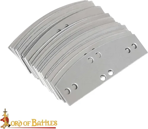 Vista 8 de Lord of Battles Lamellar Armor - Placas preperforadas, calibre 20, 100 unidades de placas de acero suave para armadura histórica, recreación