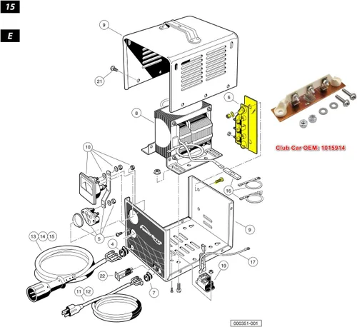 Vista 6 de DRIVE UP Club Car Bolt disipador de calor con diodos para 36 V 48 V carrito de golf Lester cargadores montaje disipador de calor, OEM 1015914