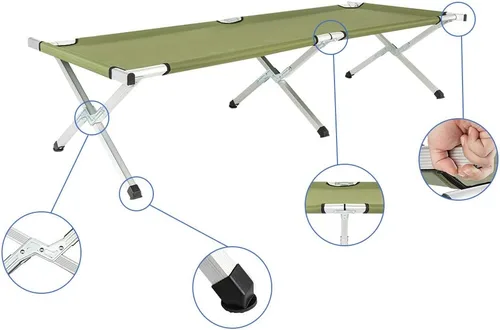 Vista 4 de Cuna de camping al aire libre, cama plegable y ligera, catre portátil para acampar con bolsa de transporte para adultos, senderismo, caza, viajes
