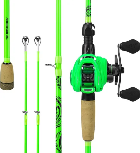 Vista 17 de KastKing Zephyr Dual-Tip Baitcaster & Spinning Fishing Rod and Reel Combo Negro