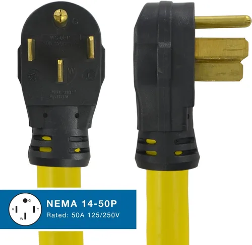 Vista 2 de Conntek 14328 RV Adaptador de coleta de 1.5 pies, enchufe macho de 50 amperios RV a conector hembra de bloqueo de 125/250 voltios de 50 amperios