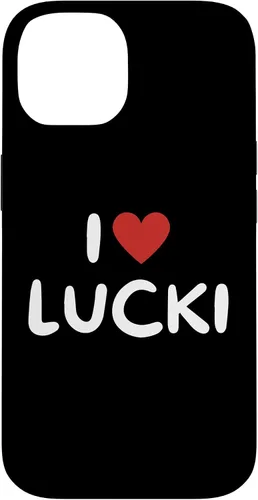 Vista 4 de Funda con corazón rojo para iPhone 16 I Love Lucki