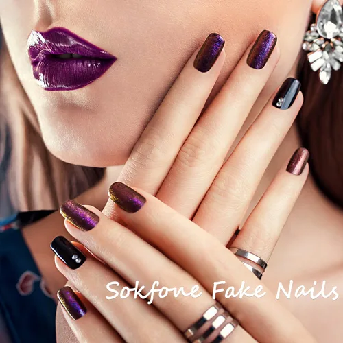 Vista 7 de Lindas uñas a presión de flores, color blanco leche, cuadradas, flores pequeñas, acrílicas, primavera/verano, puntas florales, uñas artificiales
