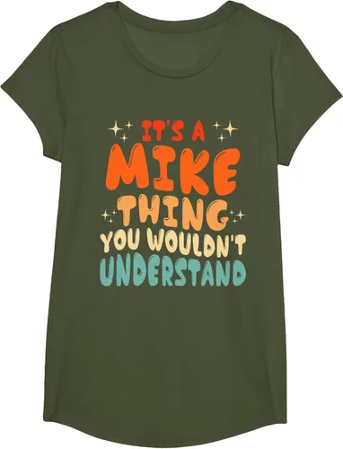 Vista 68 de Camiseta retro de los años 80 con texto en inglés "It's A Mike Thing You Wouldn't Understand", Negro