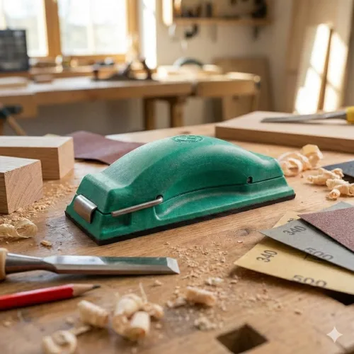 Vista 4 de Arma de preparación de bloque de lijado Lijadora de mano ideal para manos grandes o articulaciones adoloridas Reutilización de papel de lija una