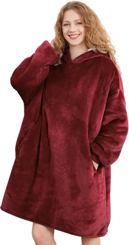 Vista 13 de AmyHomie Manta con capucha para adultos y adolescentes, manta con capucha Sherpa de gran tamaño, cálida y acogedora como regalo de cumpleaños