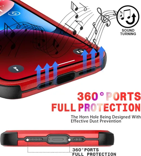 Vista 7 de Diverbox Funda para iPhone 14 [a prueba de golpes] [a prueba de caídas] [pantalla de vidrio templado + protector de lente de cámara], funda
