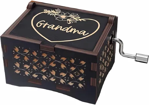 Vista 2 de Regalos para abuela/abuela Caja de música personalizada con grabado para Navidad/cumpleaños/Día de la madre B.color B