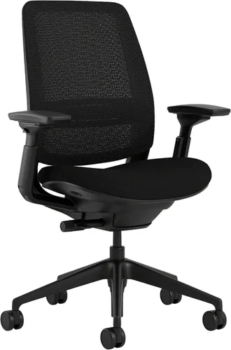 Vista 6 de Silla de oficina Steelcase Serie 2, marco de grafito, Cogent Connect Aubergine, ruedas para piso duro