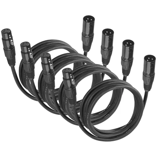Vista 9 de Cables XLR, cable DMX macho a hembra (paquete de 2), cable de micrófono XLR de 4 pies/3.9 ft, terminador DMX ligero conector de 3 pines
