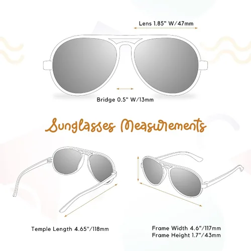 Vista 5 de Lentes de sol aviadores con protección UV400 para bebés y niños de 0 a 4 años