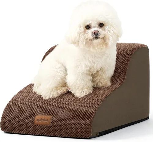 Vista 44 de COZY KISS Escaleras para perros pequeños de 11.8 pulgadas de alto, escalón curvado para cachorros, gatos mayores, rampa mediana para mascotas