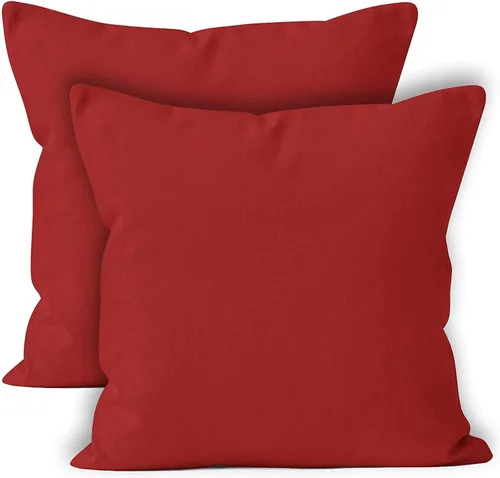 Vista 19 de Encasa XO Juego de 2 fundas de almohada de 12 x 12 pulgadas, color beige, sin rellenos, fundas de almohada de algodón para sala de estar, cama