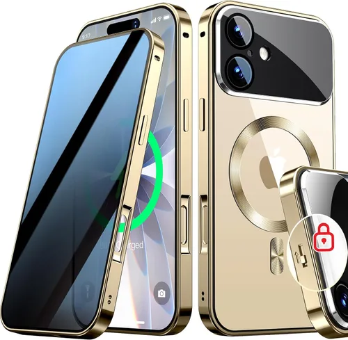 Vista 35 de Funda magnética de privacidad para iPhone 13 Pro, protección completa de la cámara, color negro [Mechanical Lock][Compatible with MagSafe]