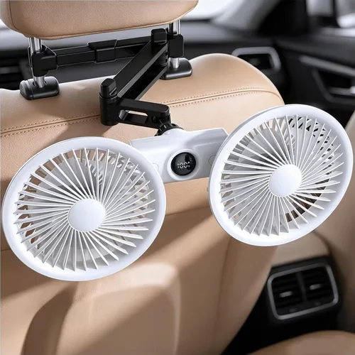 Vista 10 de Ventiladores de coche para asiento trasero, batería de 3600 mAh y Negro