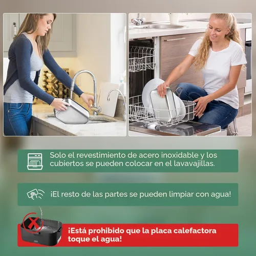 Vista 3 de Fiambrera eléctrica de 100 W para adultos, 1.8 L, portátil, calentada, 12 V/24 V/110 V, lonchera portátil de calentamiento rápido, calentador