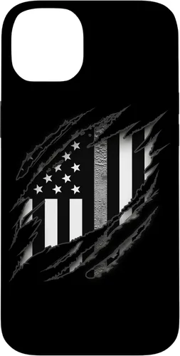 Vista 15 de Correctional Correctional Officers Silver Line - Carcasa para iPhone 16 con la bandera estadounidense