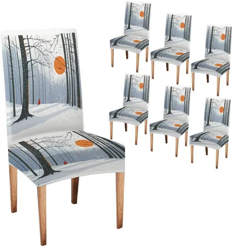 Vista 9 de CAPSCEOLL Fundas para sillas Parsons de elastano, súper ajuste, extraíbles y lavables, para sillas de cocina, fundas protectoras para comedor