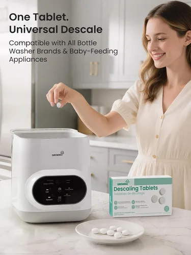 Vista 4 de GROWNSY Tabletas descalcificadoras para lavadoras de botellas, 12 tabletas descalcificadoras para eliminar la acumulación de cal y mineral