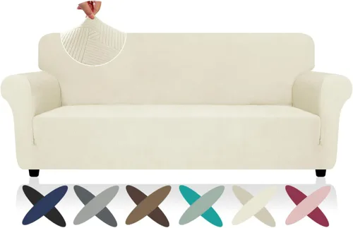 Vista 33 de ZNSAYOTX Funda súper elástica para silla (30"-47"), nuevas fundas de silla a rayas para sala de estar, aptas para perros y mascotas, protector