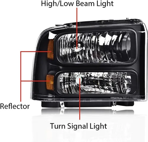 Vista 2 de G-PLUS Faros delanteros delanteros para Ford F250 F350 F450 F550 Super Duty 1999-2004; compatible con Ford Excursion 2000-2004 lente transparente