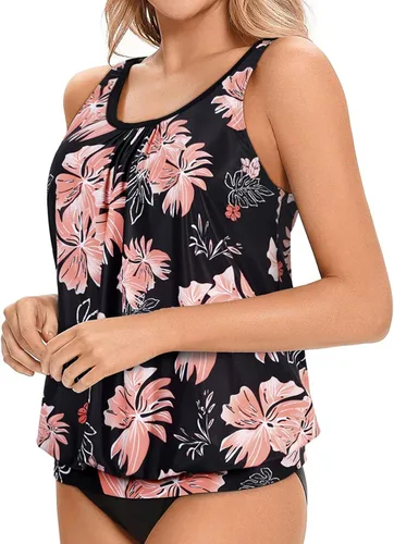 Vista 3 de Yonique Blusa tipo tankini para mujer sin parte inferior ajuste holgado camiseta sin mangas